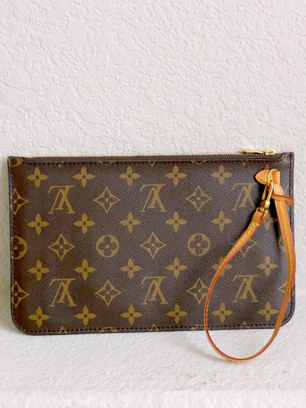 LOUIS VUITTON Brown Monogram Neverfull Pouch